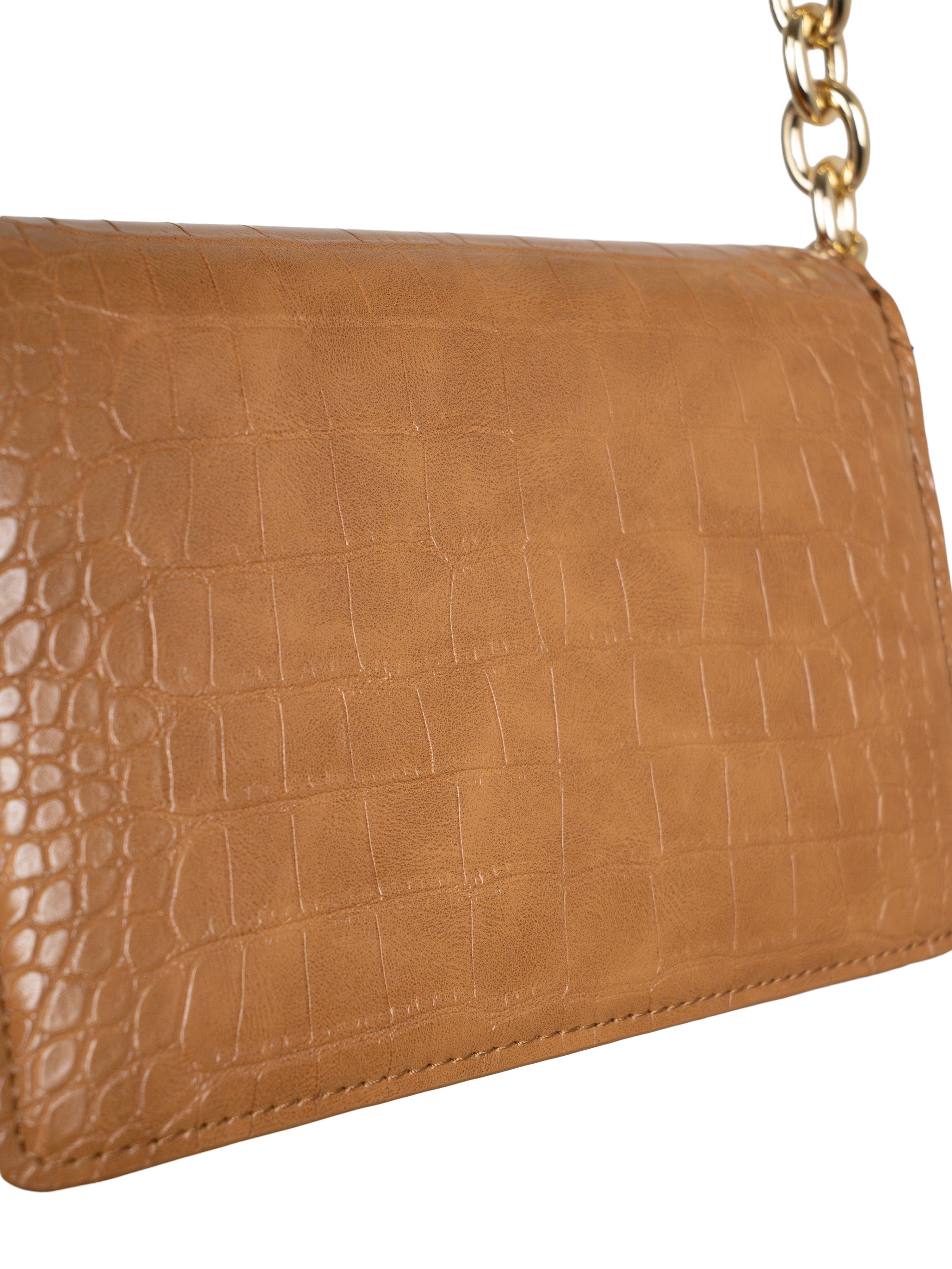 CROC-EMBOSSED LEATHER BAG