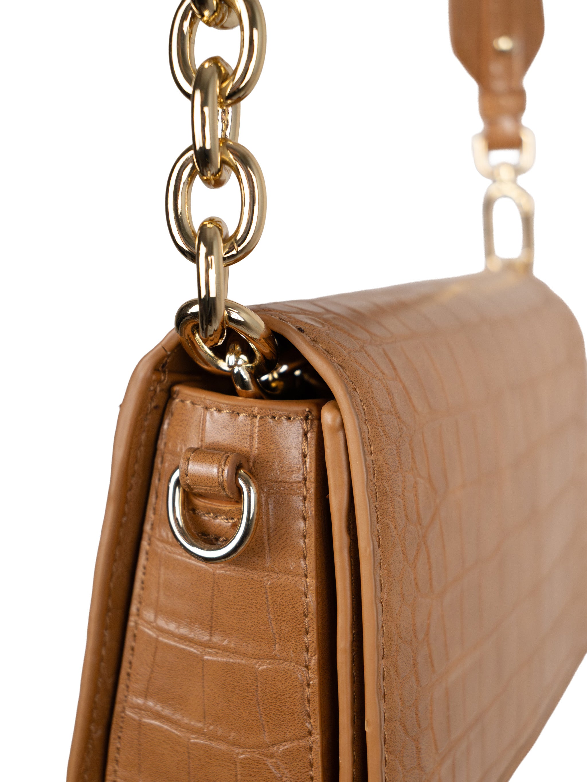 CROC-EMBOSSED LEATHER BAG