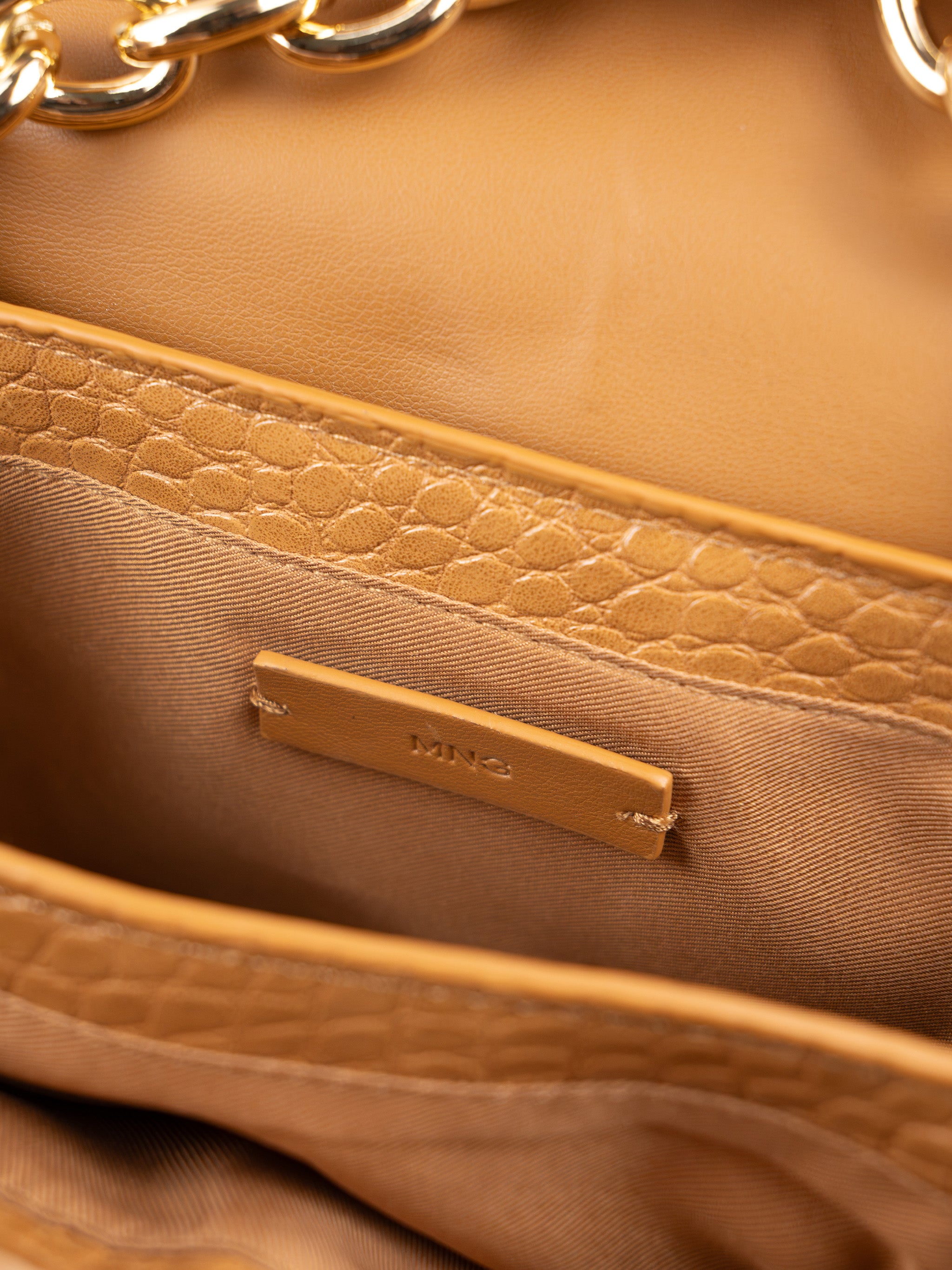 CROC-EMBOSSED LEATHER BAG