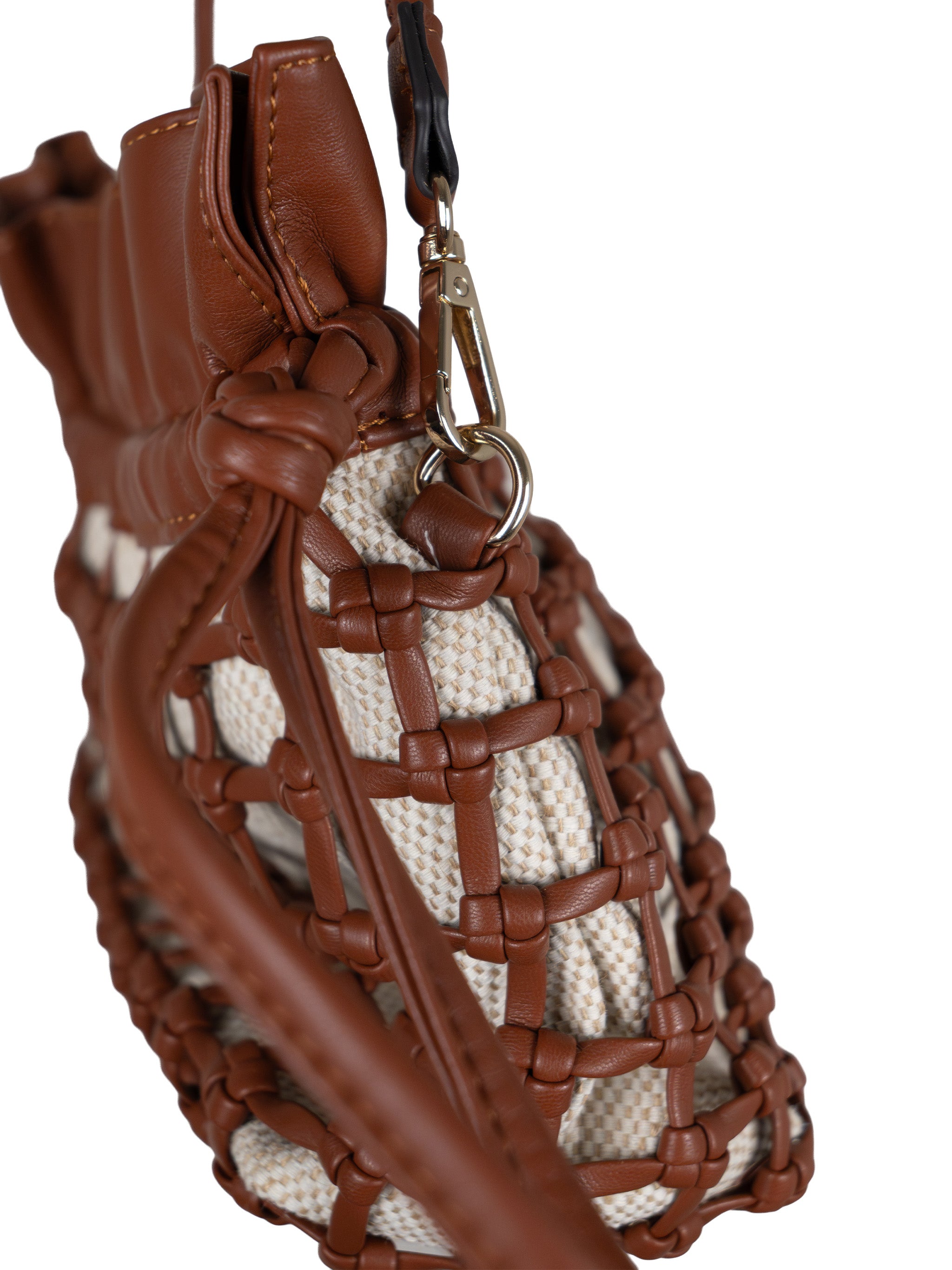 BROWN MESH BUCKET BAG
